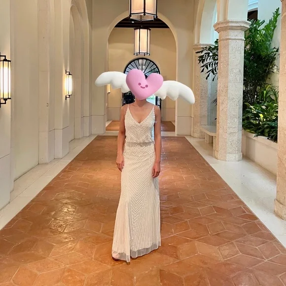 art deco beaded blouson dress Papell Dress Adrianna Papell 40370 Godet Skirt Off The Shoulder Dress High Quality Prom Dresses and a blouson bodice Tea Length Wedding Dresses: Adult Dress:L